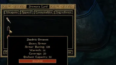 Daedric Armor Drops