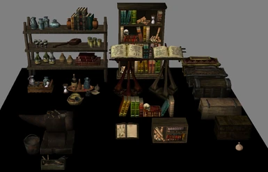 Books, Store all chests, Tools, Misc Items