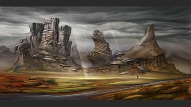Sheogorad Rocks (Skywind Concept Art, by Lukkar)