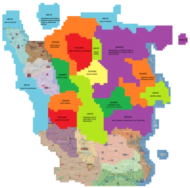 Map of regional presets