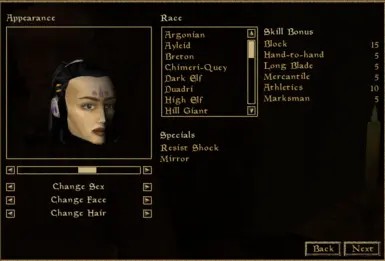 All Races and Classes Unlocked - Vanilla and Tamriel_Data