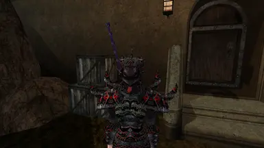 Daedric mail armor from the front as shown in-game