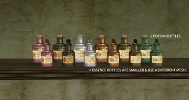 Essence & potion bottles from TAE have new meshes & textures