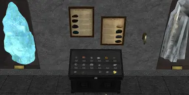 An example of how I use one of the new display cases.  This is from my museum mod & is a test to see how the ores fit into the case.