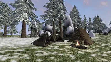 Falco's camp + tents for the three miners