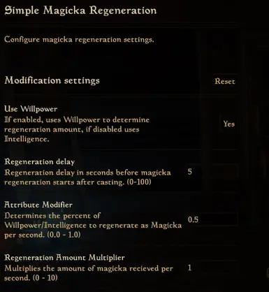 Simple Magicka Regeneration (OpenMW)