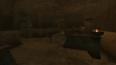 A scamp patrols the tomb.
