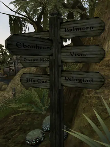 Near Vanilla Road Sign Replacer Updated Upscale (green planks)