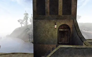 guard tower building with door on the very right