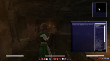 Version 1.0 Dialogue menu, with Skyrim-style HUD layout