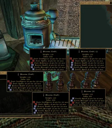 Skooma variations made with distillery