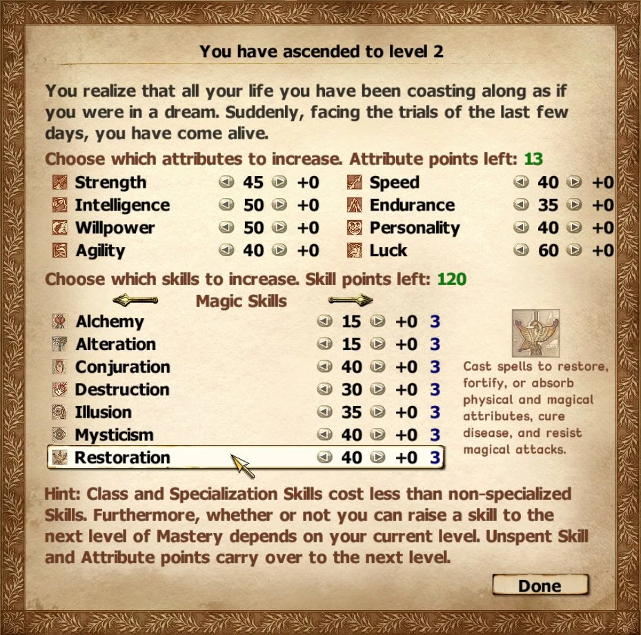 oblivion how to level up