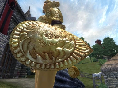 Detail of Golden Saint Shield with Reduced Normals