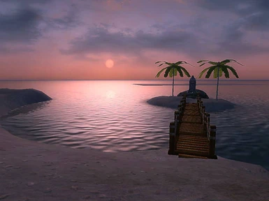 Sunset over Island Shrine