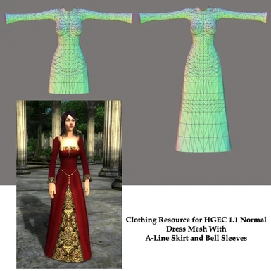 ALine Bell Sleeved Dress Meshes for HGEC 1 1 Normal