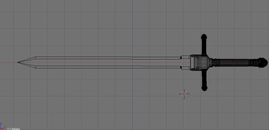 Sword in Blender - Wireframe View