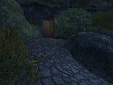 Lighted path to the outhouse