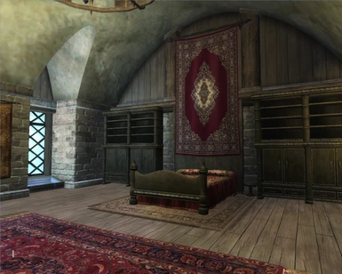 Skingrad home -bedroom decorated on game with Uberspeedo Redecoration mod-