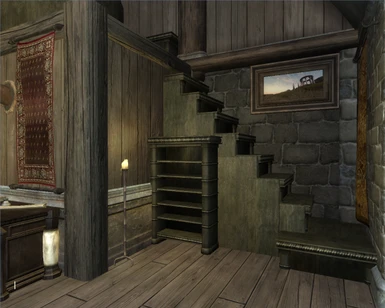 Skingrad home -Stairs made with bookcases-