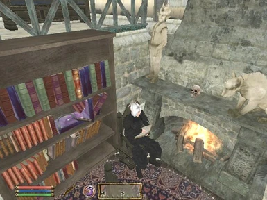 Sheren reading a book next to fireplace in the evening