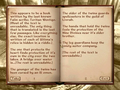 Text inside the book