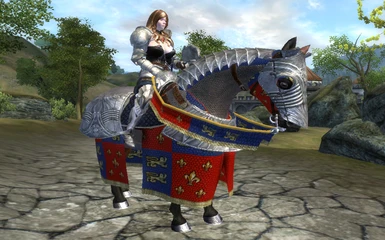 Joan of Arc on Armored Horse with Sir Lancelot horse cloth