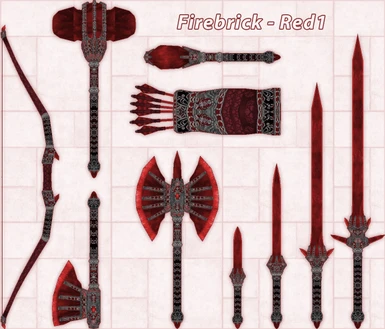 Firebrick red weapons