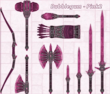 Bubblegum pink weapons