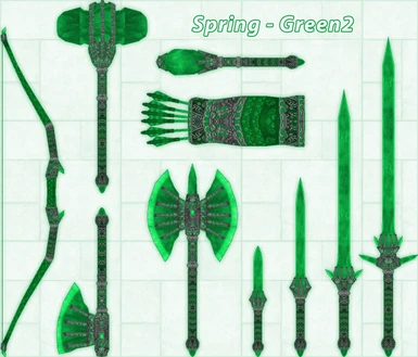 Spring green weapons