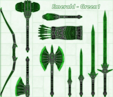 Emerald green weapons