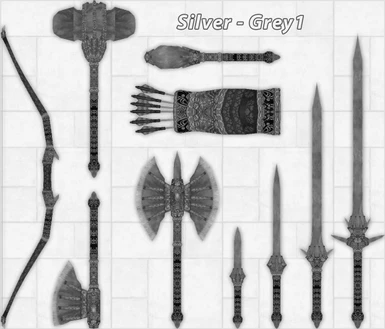 Silver grey weapons