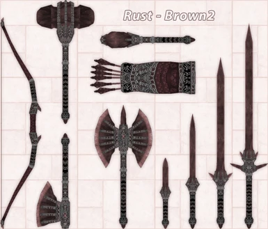 Rust brown weapons