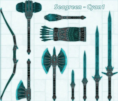 Seagreen cyan weapons