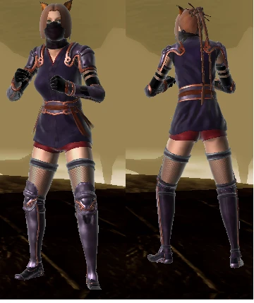 Kunoichi In Lotus Armor Front and Back View