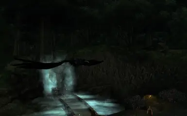 Nocturnal ravens in sky