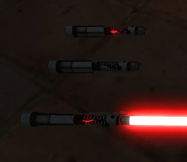 Starkiller lightsaber with exposed crystal chamber