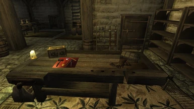 Basement workbench for crafting leather armor and jewelry
