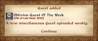 Oblivion Quest Of The Week