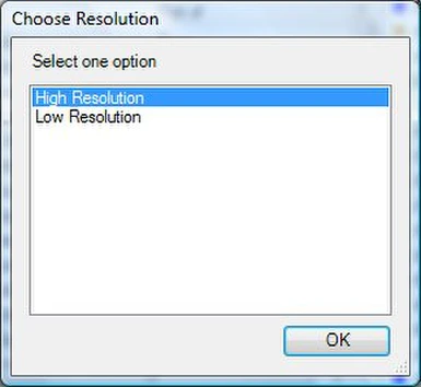 Choose Resolution