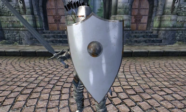 White Templar Shield wth Boss