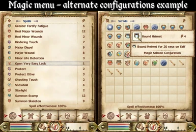 Magic menu - alternate configurations