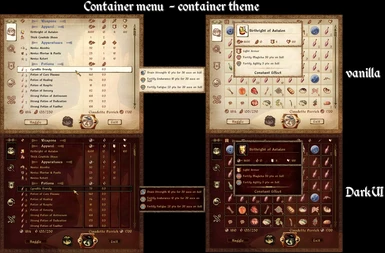 Container menu - container theme