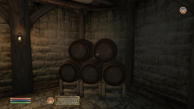Single mesh cluster of wine barrels