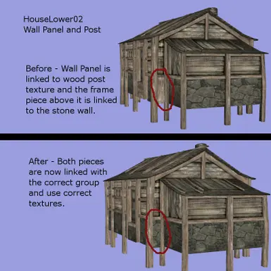 Lowerclass House02 Side Wall Panel and Wood Frame Piece