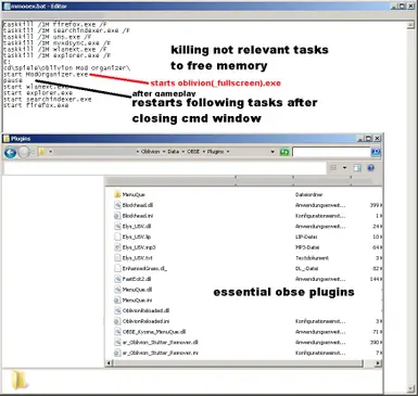oblivion batched start and essential obse plugins