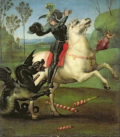 raphael saint george fighting the dragon