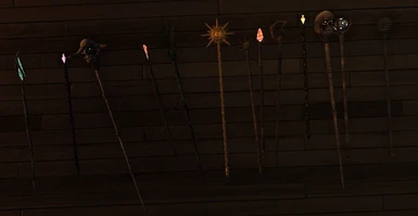 Preview of a few of the staffs used to make the mod ingame