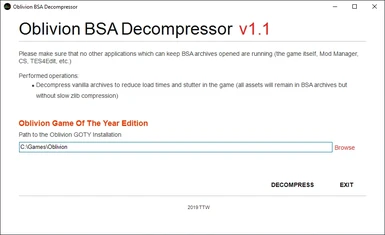 Oblivion BSA Decompressor