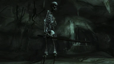 Skeleton wielding a weapon