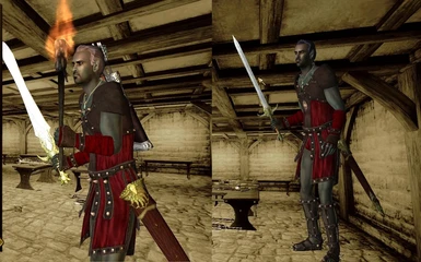 Elven longsword before and after.